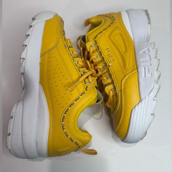 Fila Yellow Sneakers Sz.5.5y - Picture 6 of 7